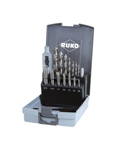 Ruko-245004RO-Juego de 15 machos de roscar en estuche de plástico