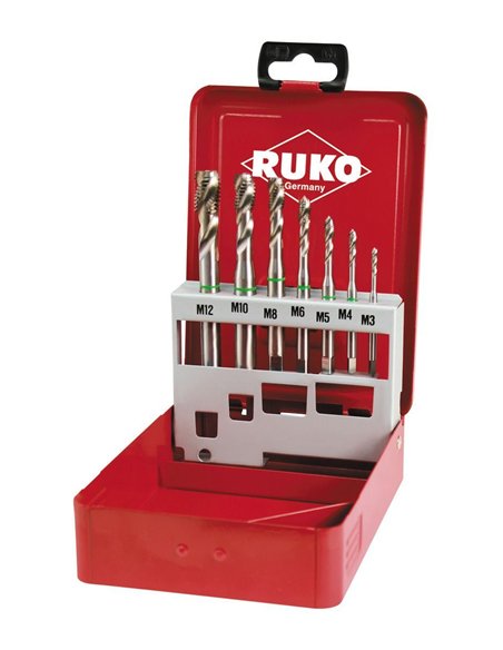 Ruko-245062-Juego de 7 machos máquina M DIN 371 / 376 HSS-Co 5 rectificados Tipo C