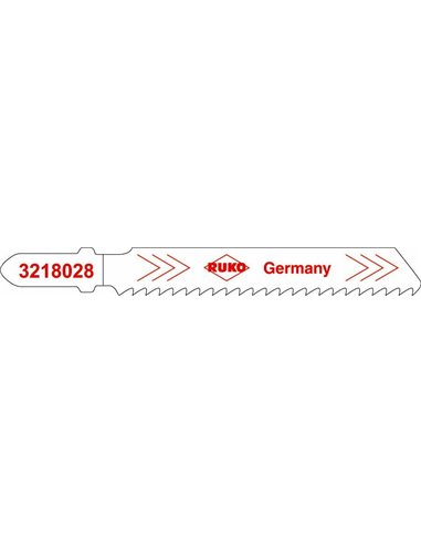 Ruko-3218028-Pack de 5 sierras de calar HSS acero corte ultra rápido 77 mm (Equivalencia Bosch T 118 BF)