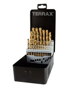 Terrax-A250215T-Juego de 25 brocas DIN 338 Tipo N HSS-TiN rectificadas 2