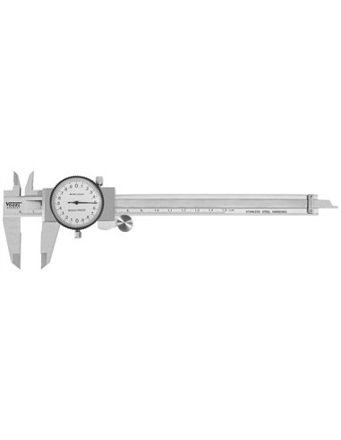 Vogel-201102-Calibre pie de rey con comparador DIN 862, Capacidad util 150 mm, Boca 40 mm, Lectura 0,02 mm