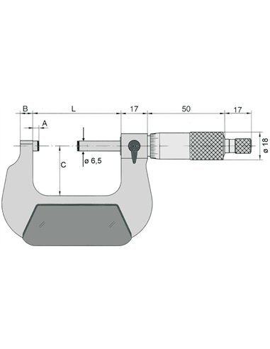 Vogel-231351-Micrómetro de exteriores DIN 863, Capacidad 0-25 mm