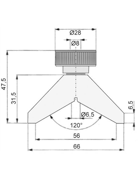 Vogel-240511-Puente para medidas de profundidad, Base puente recta Largo 80 mm