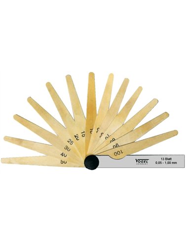 Vogel-413107-Juego galgas espesores INOX, 20 láminas