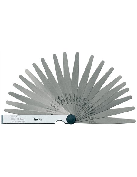 Vogel-411007-Juego galgas espesores templado 0.05 – 1.00 mm (20 láminas)