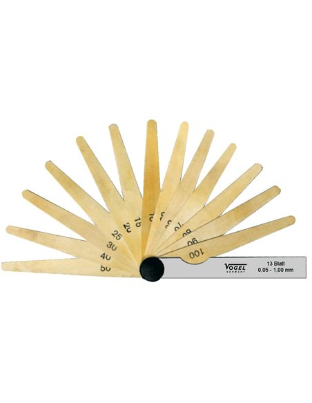 Vogel-411009-Juego galgas espesores templado 0.05 – 2.00 mm (21 láminas)