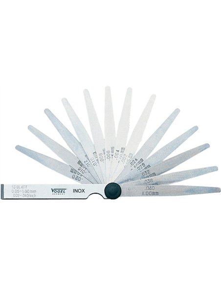 Vogel-411011-Juego galgas espesores templado 0.03 – 1.00 mm (32 láminas)