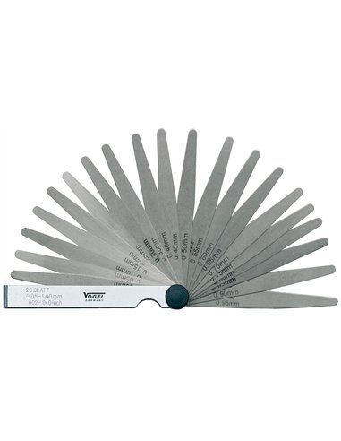 Vogel-411011-Juego galgas espesores templado 0.03 – 1.00 mm (32 láminas)