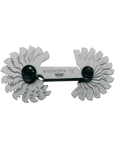 Vogel-471014-Patrones de acero para roscas tipo Métrico/ Whitworth (52 láminas)