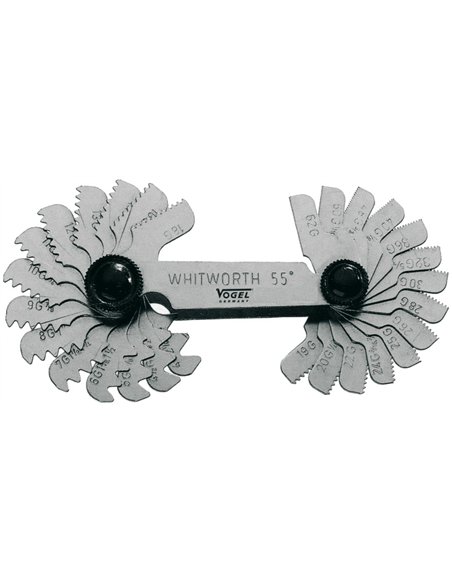 Vogel-471014-Patrones de acero para roscas tipo Métrico/ Whitworth (52 láminas)