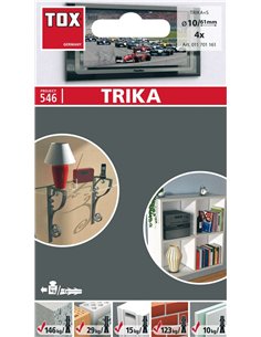 Tox-011701061-Blíster de 8 tacos universales TRIKA 6 x 51 mm + tornillo 2