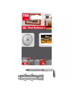 Tox-051701061-Blíster de 4 tacos Barracuda 8x40 mm + alcayata