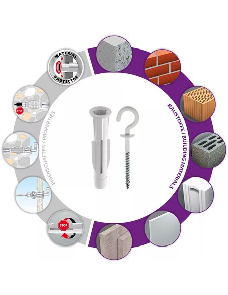 Tox-01226111-Tarro de 20 tacos Trika (8x51) + 20 ganchos Will-S (5,0x86)