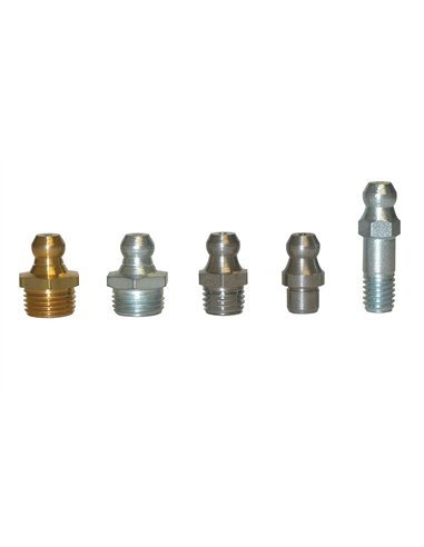 Umeta-1110737-25-25 Engrasadores hidráulicos rectos DIN 71412 tipo H1 (R.1/4\"-28 SAE x L.15 x Ø7 latón)