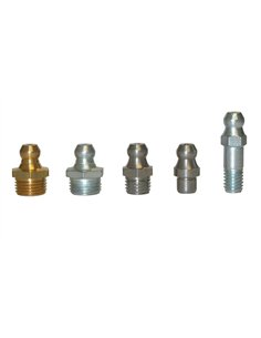 Umeta-5241058-25-25 Engrasadores hidráulicos rectos DIN 71412 tipo H1 (R.1/4\"-28 SAE x L.24 x Ø7 acero)