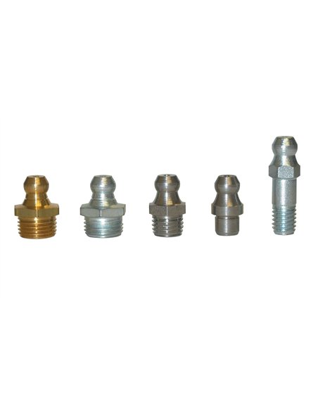 Umeta-1121457-25-25 Engrasadores hidráulicos rectos DIN 71412 tipo H1 (R.1/4\"-19BSP x L.17.5 x Ø14 inox)