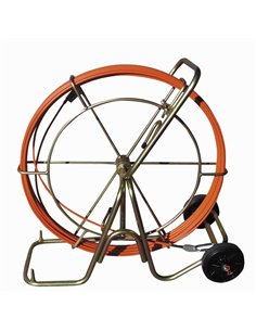 ATM-770960-Guía pasahilos fibra de vídrio autoenergética con contenedor de Ø 900 mm con ruedas (Largo 60 m Ø 9 mm)