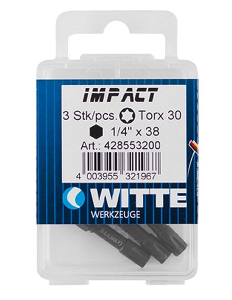 Witte-428553-3 Puntas de impacto en cajita de plástico T 30