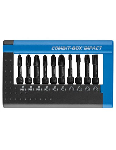 Witte-28477-Juego de 10 puntas de impacto COMBIT-BOX en caja dispensadora