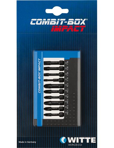 Witte-28477-Juego de 10 puntas de impacto COMBIT-BOX en caja dispensadora