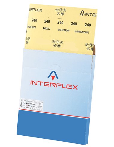 Interflex-SWP210C.120-Caja de 100 hojas de papel de lija al agua carburo de silicio (grano 120)