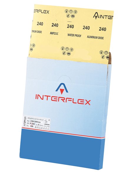 Interflex-SWP210C.120-Caja de 100 hojas de papel de lija al agua carburo de silicio (grano 120)