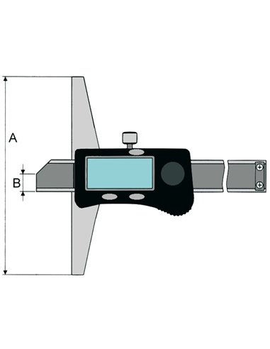 Vogel-228251-Calibre de profundidad electrónico-digital DIN 862 , Capacidad 150 mm