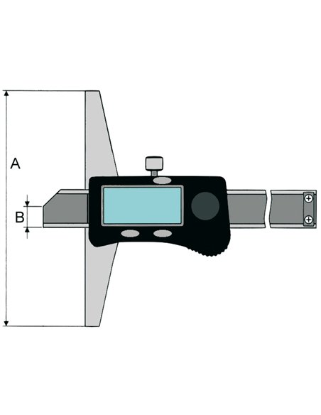 Vogel-228252-Calibre de profundidad electrónico-digital DIN 862 , Capacidad 200 mm