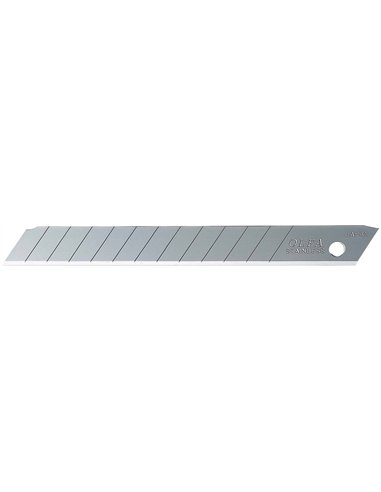 Olfa-AB-50S-Pack de 50 cuchillas troceables 9 mm acero inoxidable plateadas
