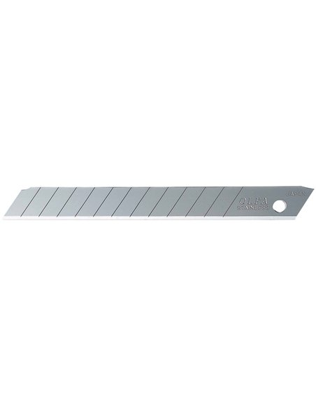 Olfa-AB-50S-Pack de 50 cuchillas troceables 9 mm acero inoxidable plateadas