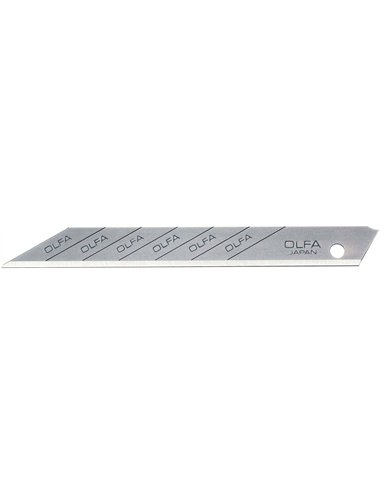 Olfa-SAB-10-Pack de 10 cuchillas troceables 9 mm ángulo de corte 30º plateadas