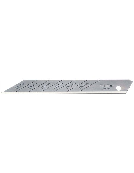 Olfa-SAB-10-Pack de 10 cuchillas troceables 9 mm ángulo de corte 30º plateadas