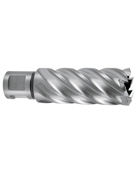 Ruko-108526E-Broca hueca HSSE-Co 5 con vástago Weldon (3/4") rectificada CBN profundidad de corte 55 mm (Ø 26,0 mm)