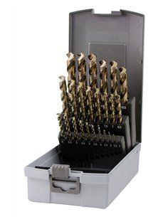 Ruko-228214RO-Juegos de 19 brocas helicoidales DIN 338 tipo UNI HSSE-Co 5 2