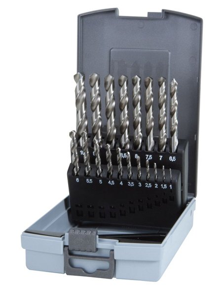 Ruko-815215RO-Juegos de 23 brocas helicoidales DiN 338 tipo N con plaquita de corte de metal duro soldada