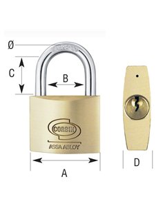 Corbin-L-112-25-KA1-Candado arco largo llaves iguales de 25 2