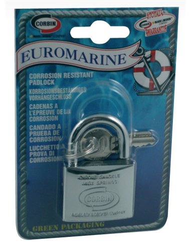 Corbin-L.120.51-Candado Euromarine en blíster arco estándar de 50