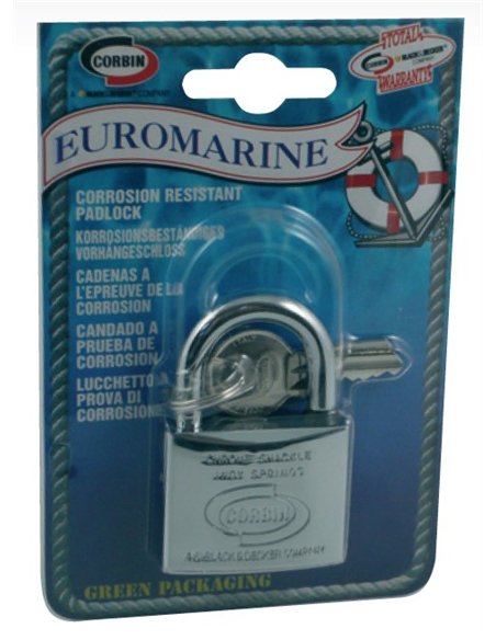 Corbin-L.100.61-Candado Euromarine en blíster arco estándar de 60