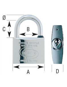 Corbin-L-120-30-KA1-Candado Euromarine arco estándar de 30 con llaves iguales 2