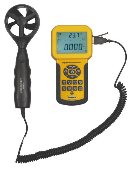 Vogel-641205-Anemómetro electrónico digital (Medidor velocidad viento), 0,3 ~ 30 m/s, Lectura 0,1 m/s