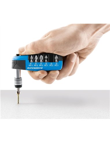 Witte-25111-Caja de 7 puntas con carraca Ratchdrive (PH/PZ) en caja dispensadora