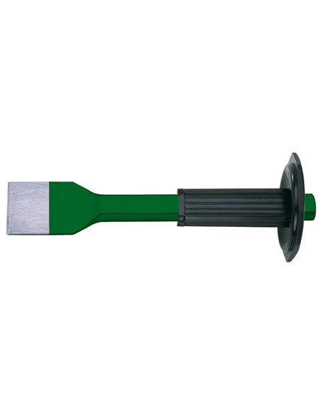 ATM-386070V-Cincel para ranuras con empuñadura de seguridad Serie verde (Largo 250 mm Cabeza 71 mm)