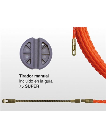 ATM-750030-Guía pasahilos poliéster 4,5 mm punta intercambiable 30 m