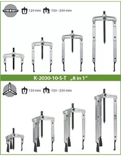 Kukko-K-2030-10-Juego de extractores de rodamientos universales de 2 y 3 patas estándar (120-130 x 100-350 mm) 2