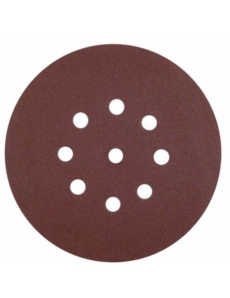 Calflex-KE.RR125.60-Caja de 50 discos de 125 mm de papel autoadhrente AO (8 agujeros grano 60)