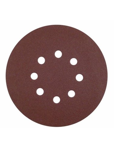 Calflex-KE.RR125.100-Caja de 50 discos de 125 mm de papel autoadhrente AO (8 agujeros grano 100)