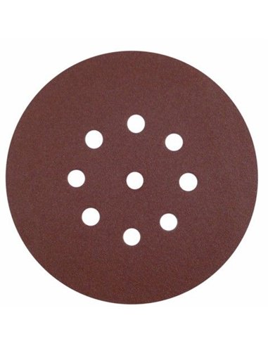 Calflex-KE.RR125.100-Caja de 50 discos de 125 mm de papel autoadhrente AO (8 agujeros grano 100)