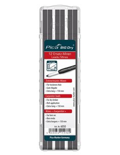 Pica-6050/SB-Estuche con 12 minas de carpintero BIG-Dry de grafito 2H (blister)