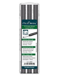 Pica-6055/SB-Estuche con 12 minas albañil de grafito 10H (blister)