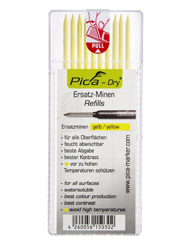 Pica-4020-Estuche con 8 minas Dry (Negro, Rojo, Amarillo)
